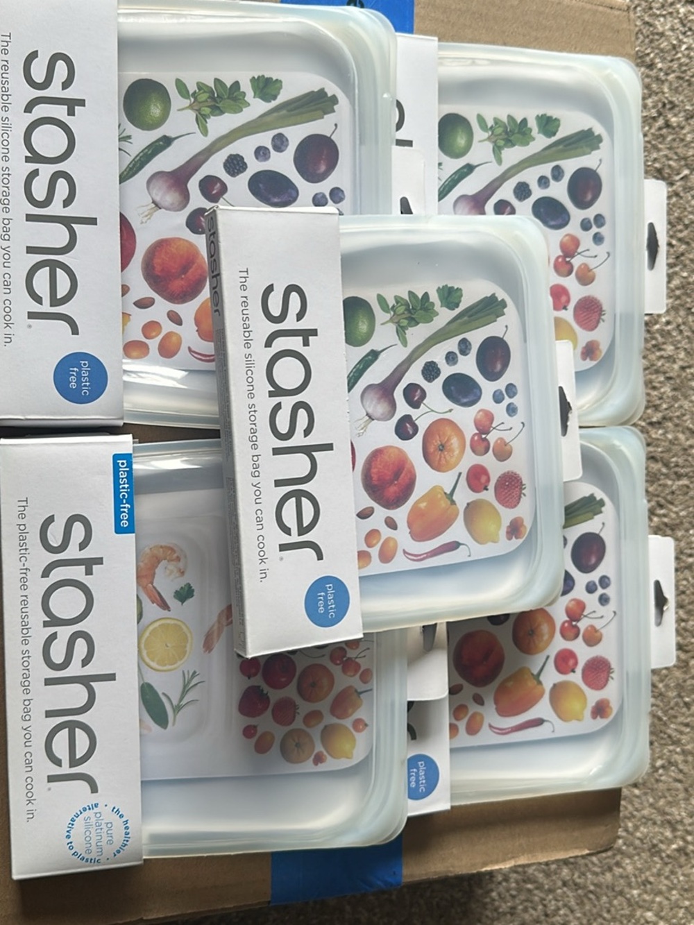 Stasher Reusable Silicone Food Storage Bag - White
